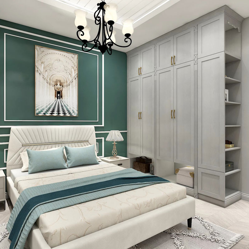 Kamar Tidur PVC lan mlaku-mlaku ing lemari klambi